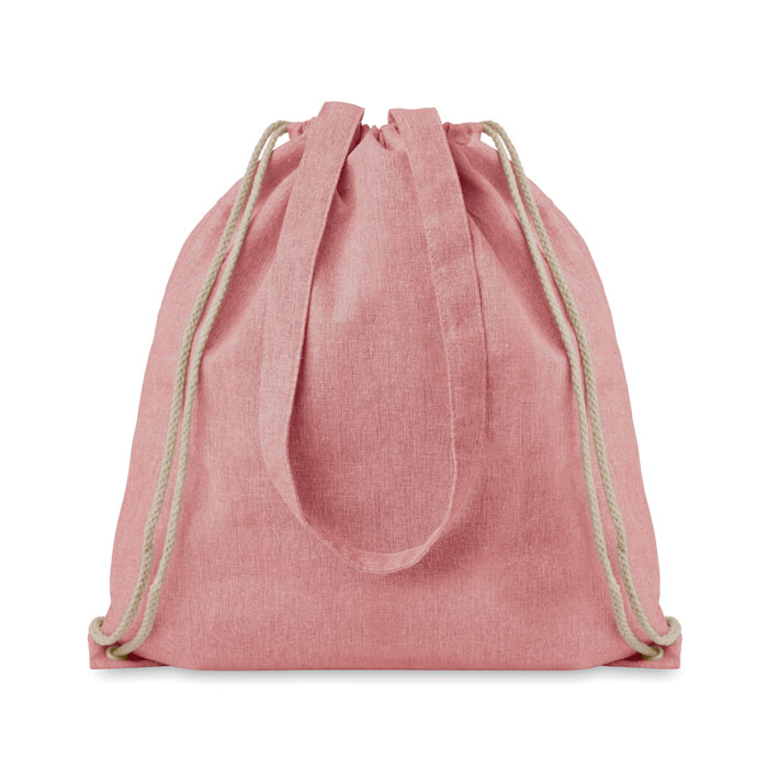 Bolso-mochila de mujer en materiales reciclados rosa